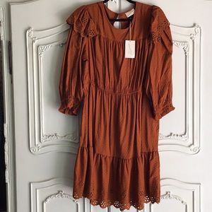 NWT Plus Size XXL universal thread eyelet  round neck dress rust burnt orange